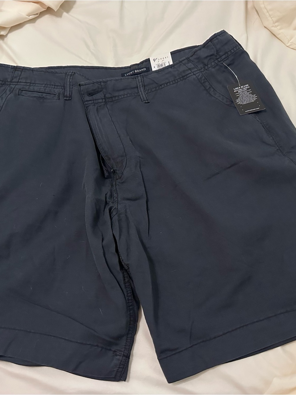 ☘️ NWT ☘️ Lucky Brand ☘️ Men's size 40, 9”  Flat-Front Linen Shorts